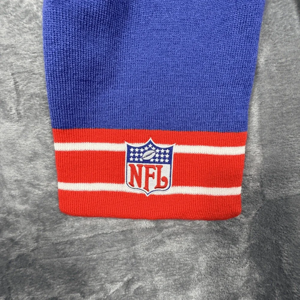 NFL Hooded Scarf Unisex OSFM Blue Red White Striped Winter Knit Football‎ Fan